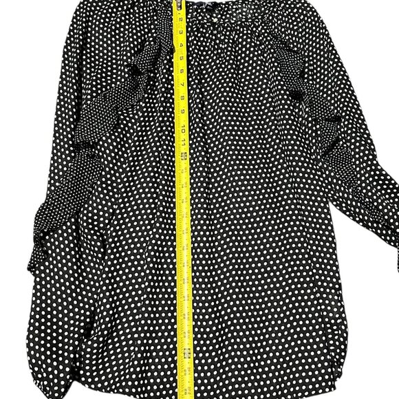 Ralph Lauren Chaps Women's Polka Dot Ruffle Blouse Size Large L - Picture 6 of 9